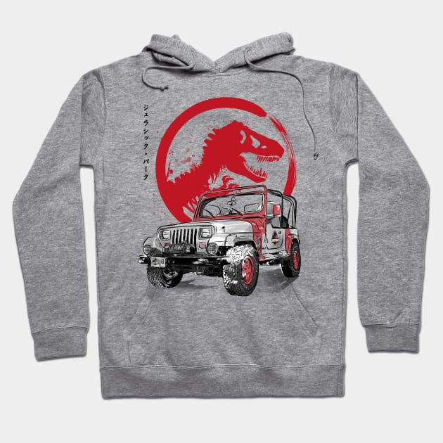 Jeep Wrangler YJ Sahara sumi-e Hoodie by DrMonekers